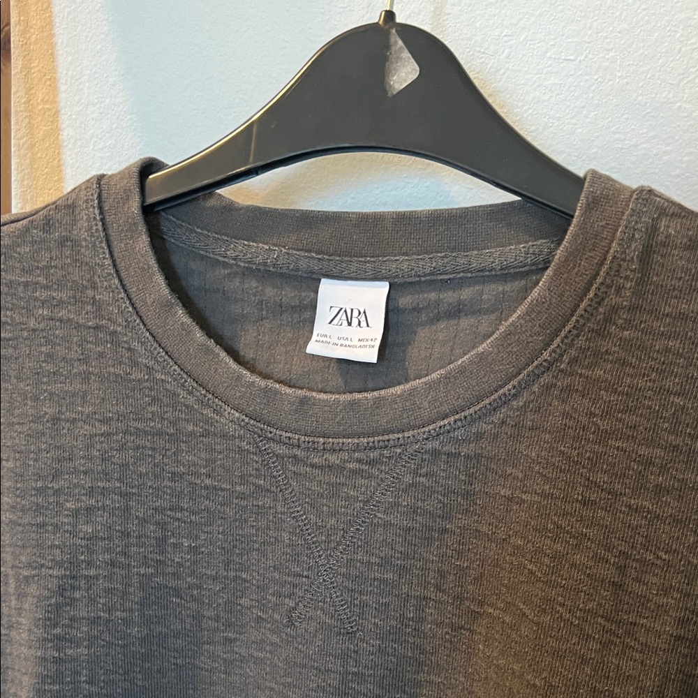Zara Men’s Dark Charcoal Crewneck Sweater